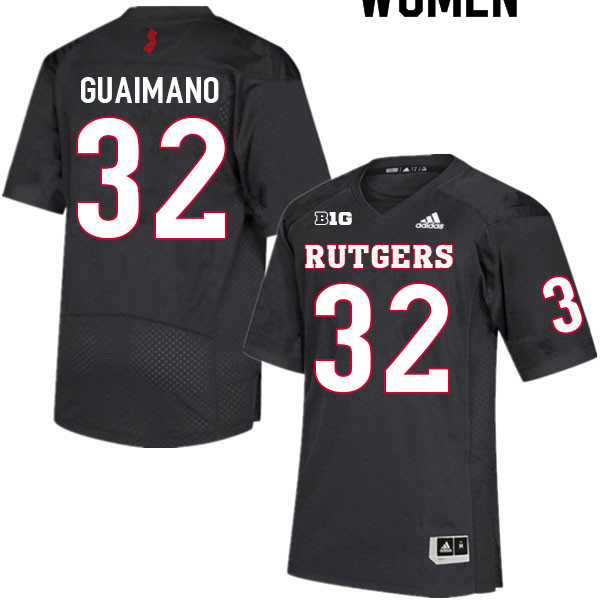 Women #32 John Guaimano Rutgers Scarlet Knights College Football Jerseys Sale-Black - Click Image to Close